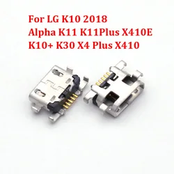 100Pcs Micro USB Charging Connector For LG K10 2018/Alpha K11 K11Plus X410E K10+ K30 X4 Plus X410 Charger Jack Dock Port