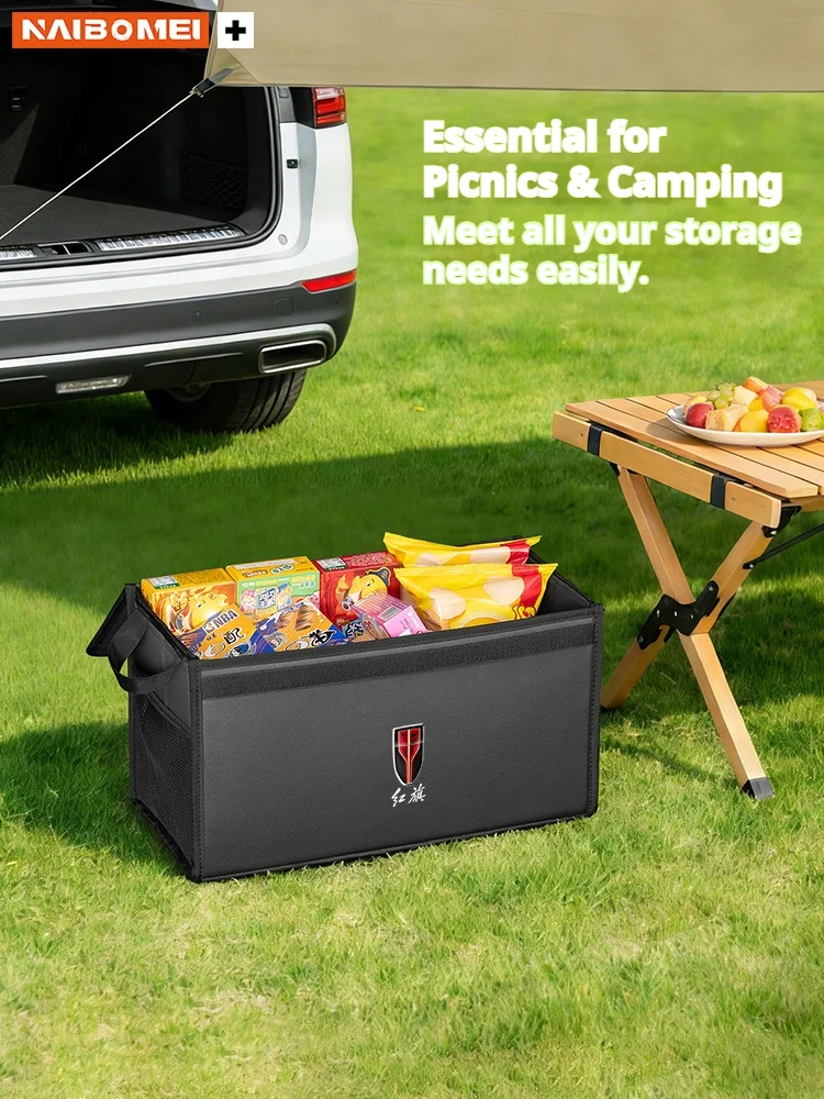 For HongQi H5 H7 HS5 E-HS3 HS7 PHEV H9 E-QM5 HQ9 Dargo Coupe Car Trunk Foldable Storage Box Large-Capacity Stowing Tidying Bag