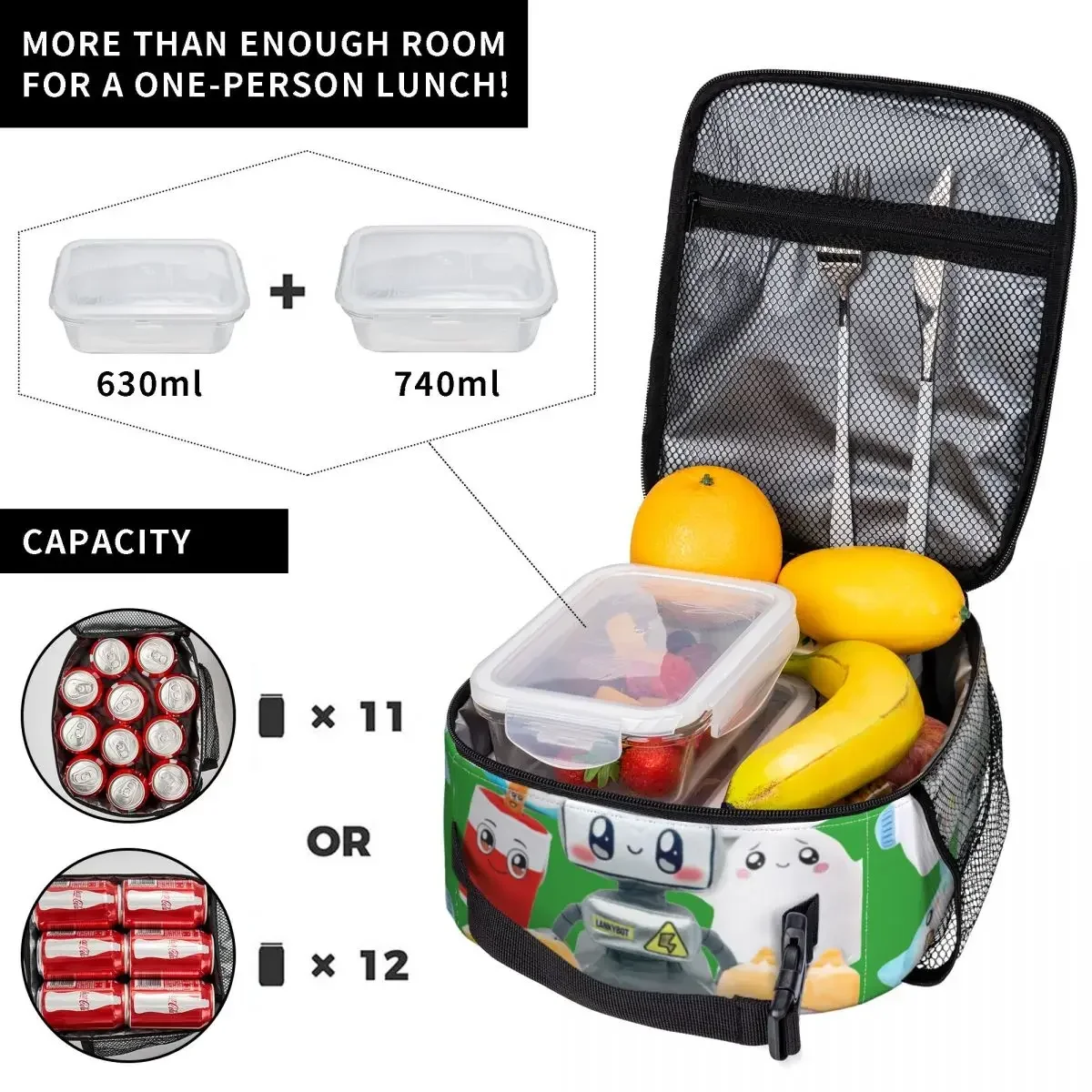 Lankybox Australia Funny Gift for Kids Insulated Lunch Bags Thermal Bag Meal Container High Capacity Tote Lunch Box Food Bag