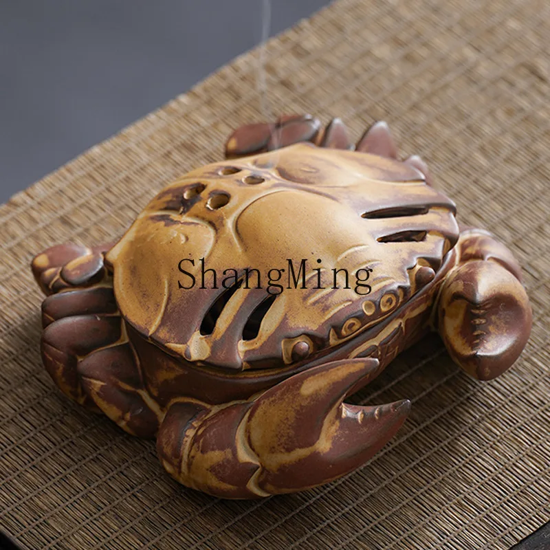 

PYH crab plate incense burner tea ceremony ceramic wormwood mosquito incense sandalwood agarwood Zen home