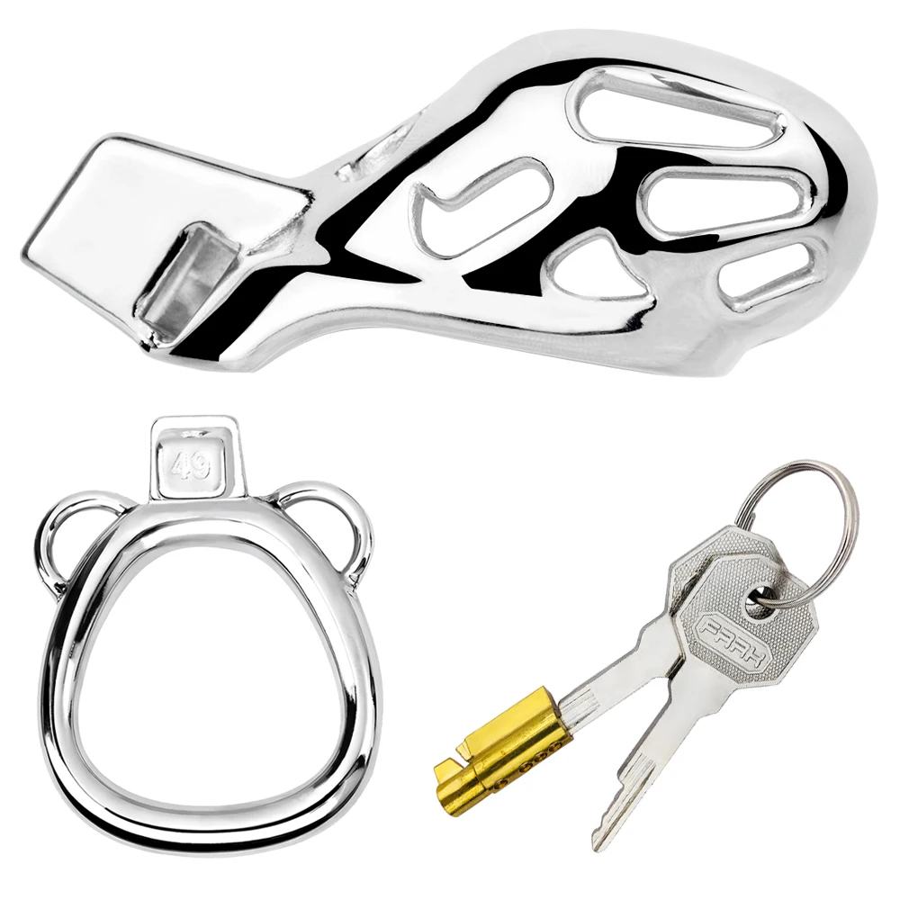 FRRK Heavy Duty Male Chastity Device Cobra 2.0 Penis Cage Metal Cock Rings with Belt Adults Supplies for Men 성인용품 남자용