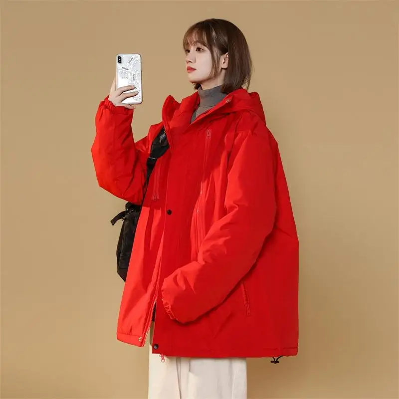 

Мужская зимняя утепленная куртка из хлопка с пуховым наполнителем в американском ретро-стиле, функциональное пальто для пар, молодежное повседневное теплое пальто