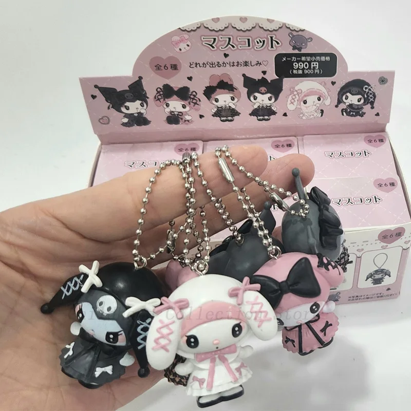 Figuras de acción Kawaii Kuromi Melody para niños, juguetes de Anime, adornos de escritorio, modelo de colección, llavero, regalo para Halloween