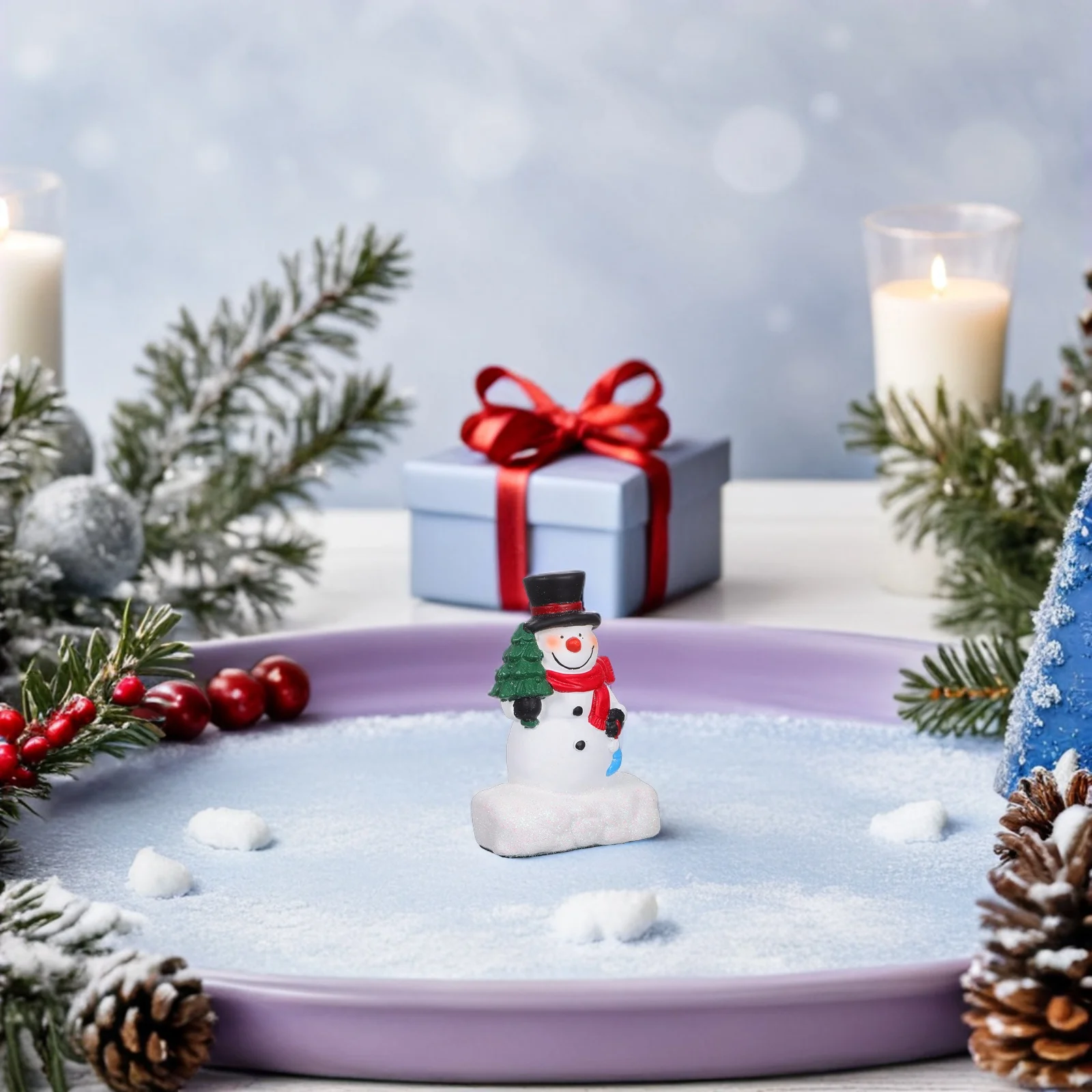 

Old Man Snowman Statue Snowmen Figurines Cute Decor Winter Indoor Resin Decorations Elder