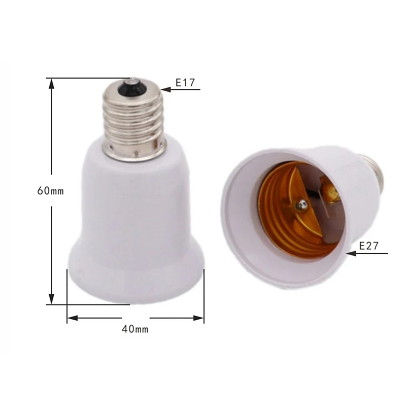 E17 Lamp Socket E17 to E27 LED Halogen CFL Light Bulb Lamp Adapter