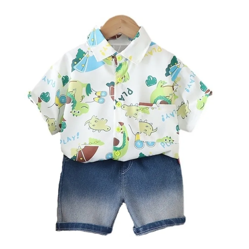 

New Summer Baby Boys Clothes Suit Children Sports Cartoon Shirt Shorts 2Pcs/Sets Infant Toddler Casual Costume Kids Tracksuits