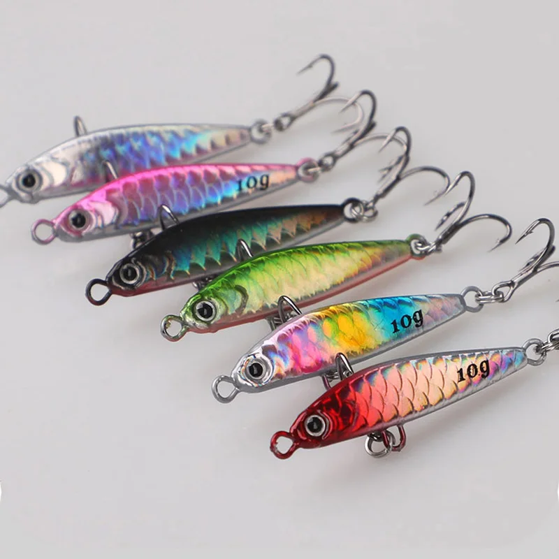 OUTKIT 1Pcs Metal Jigbait Spinning Lure 10g-22g Sea Fishing Bait Trolling Jigging Wobbler Laser Cover Drager SinKing Pencil