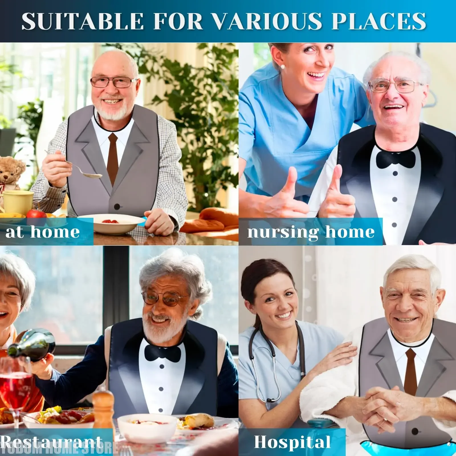 Cloth Adult Waterproof Aprons Home Mealtime Bib Cook Kitchen Protector Tool Aid Cook Dining Clothes Disability Bib Aid Apron