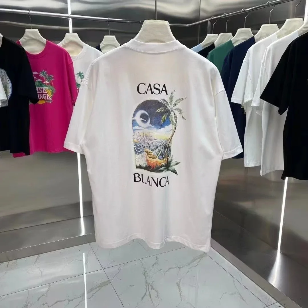 

2025 New High-quality Casual Round Neck Short-sleeved T-shirt Summer New Printing Pattern Loose Men's and Women's Styles