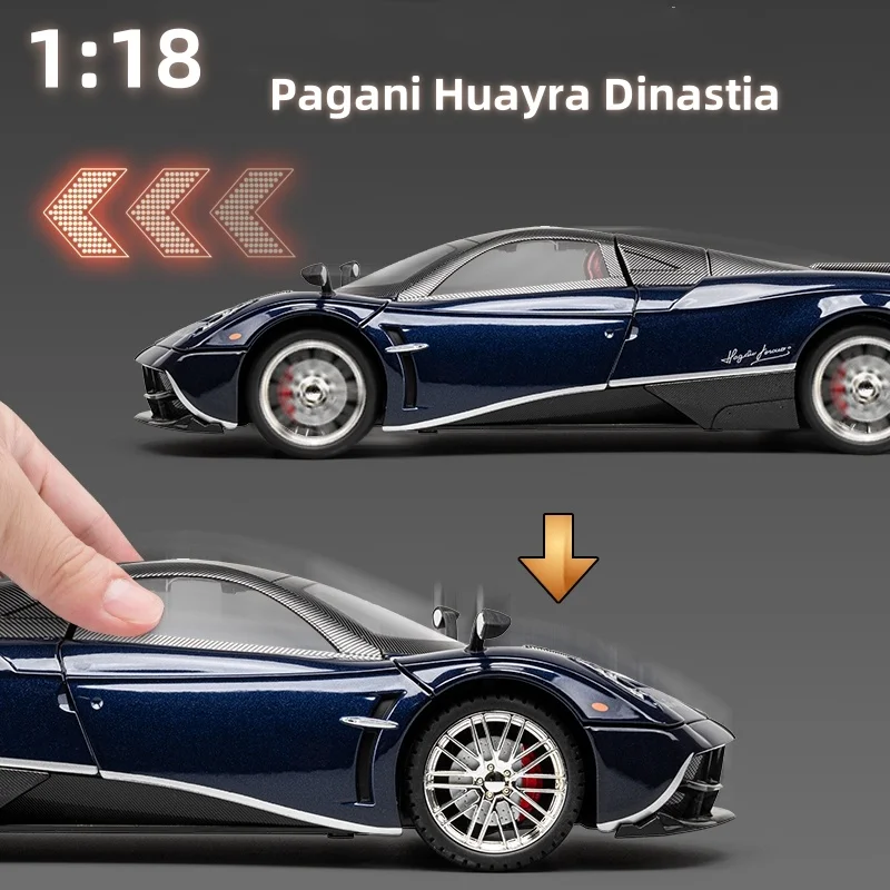 1:18 Pagani Huayra Dinastia Supercar Alloy Diecast Metal Model Toy Vehicle Sound & Light Collection Toy Car Kids Toy Gifts