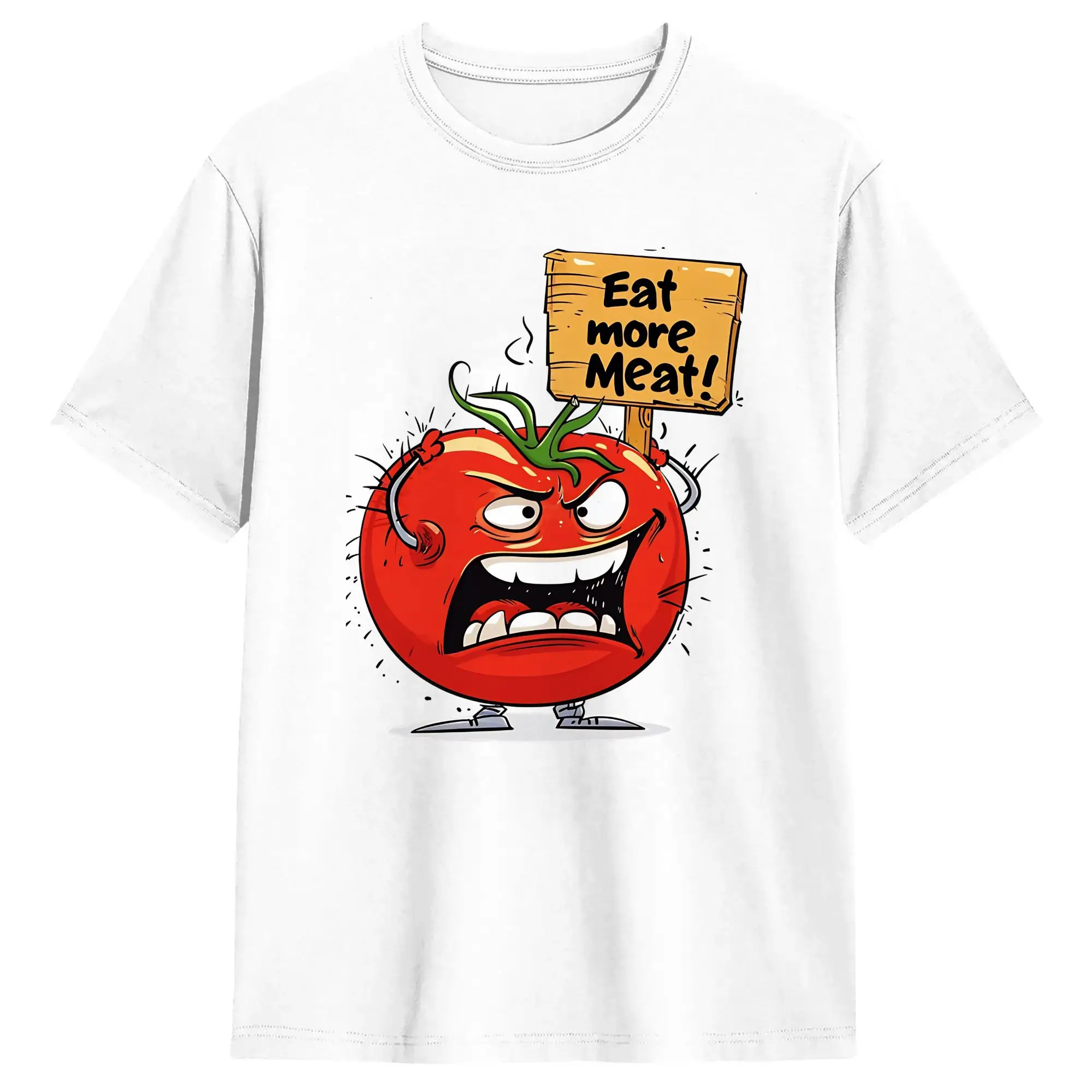 Meat Lover'S Revolt Cotton T Shirt For Men Summer Tomato Vintage T Shirts Harajuku Tee Shirt Big Size Printed Clothing