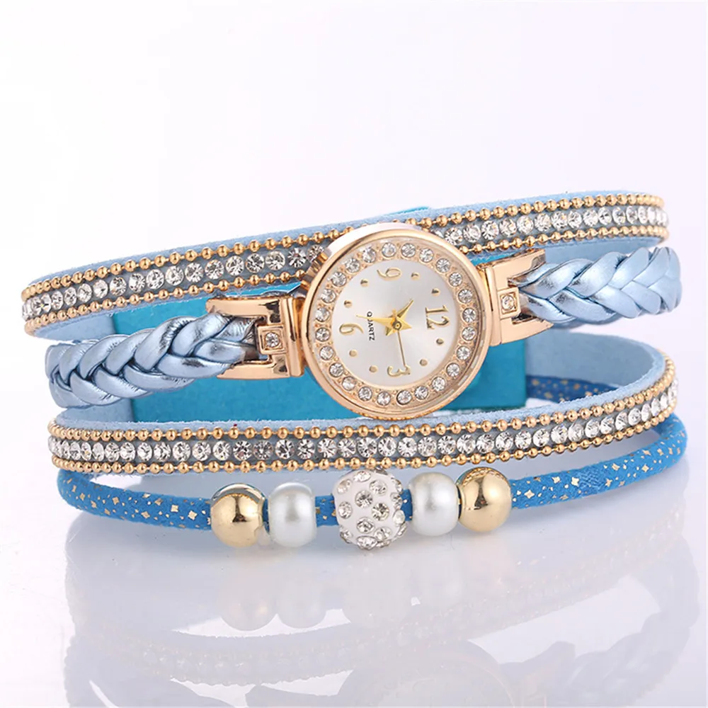 Relojes de pulsera para Mujer, pulsera envolvente, vestido de moda, reloj de pulsera para Mujer