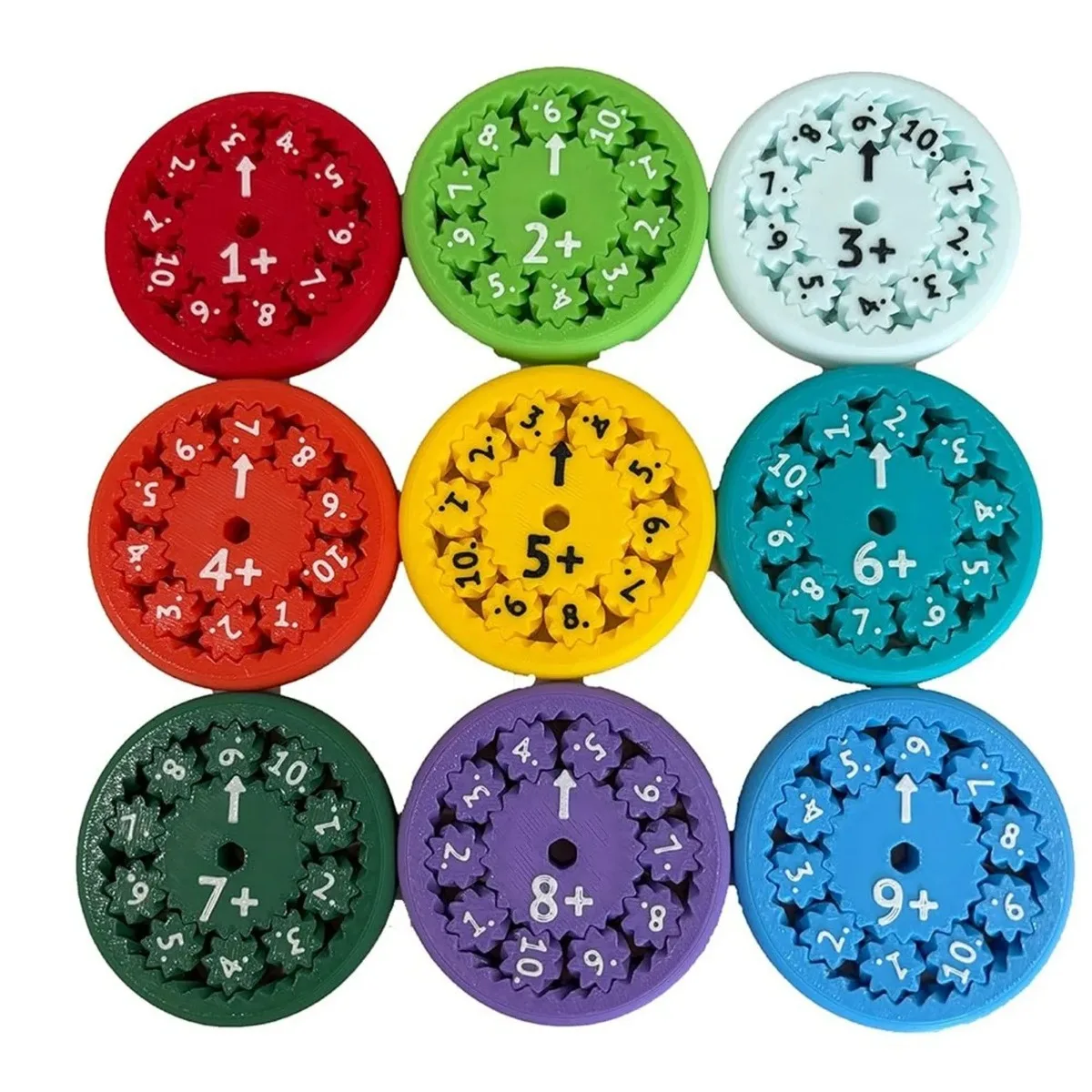 18PCS Math Fidget Set Spinners Brain Game Addition Subtraction Multiplication Division Logical Learning Education Number Toy