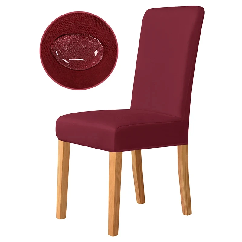 Waterproof Chair Cover Solid color High Elasticity Seat Chair Covers For Dining Room Kitchen Wedding Hotel Banquet Restaurant