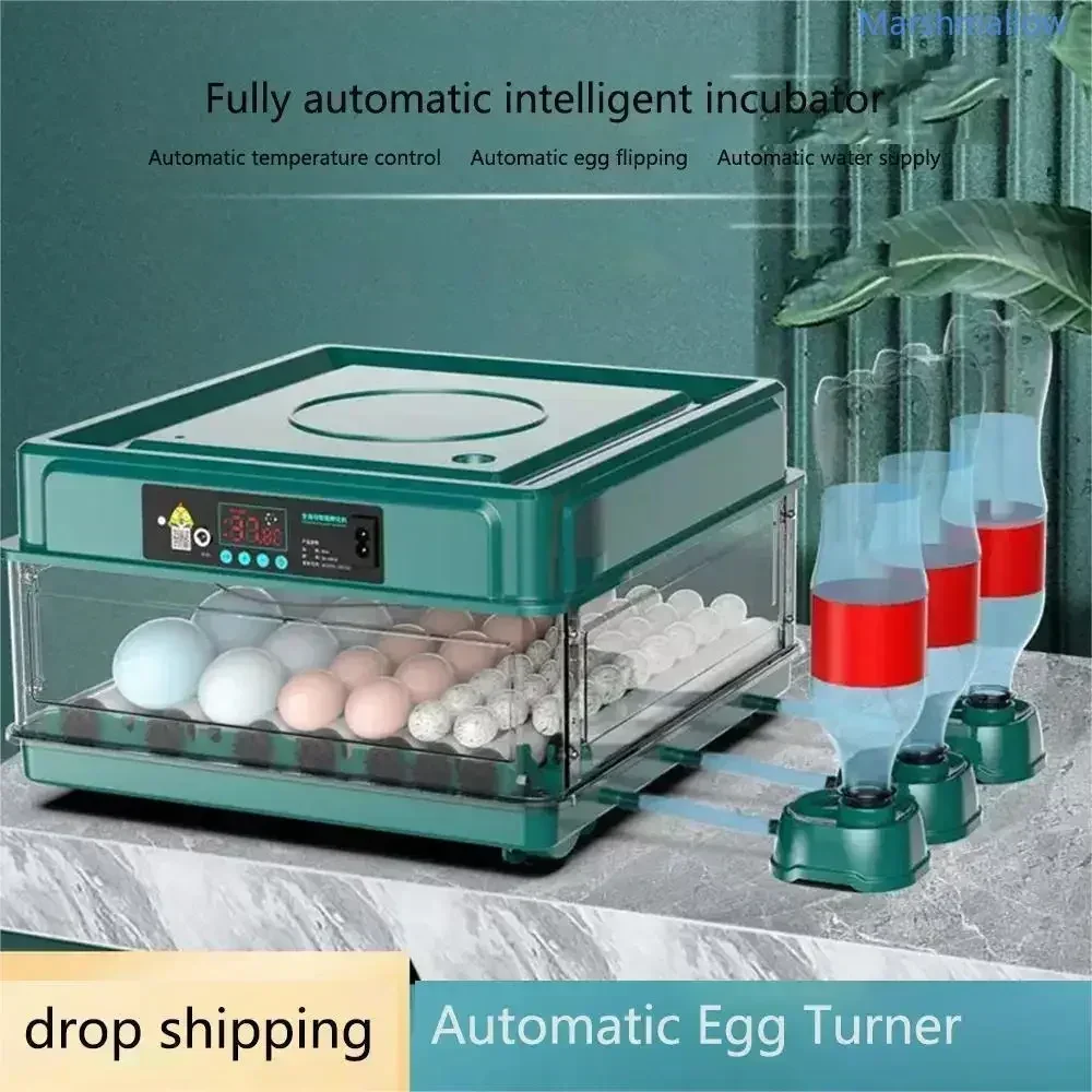 

48 Eggs Incubator with Drawer Type Mini Egg Incubator with Automatic Water Ionic Waterbed Replenishment and Temperature Control