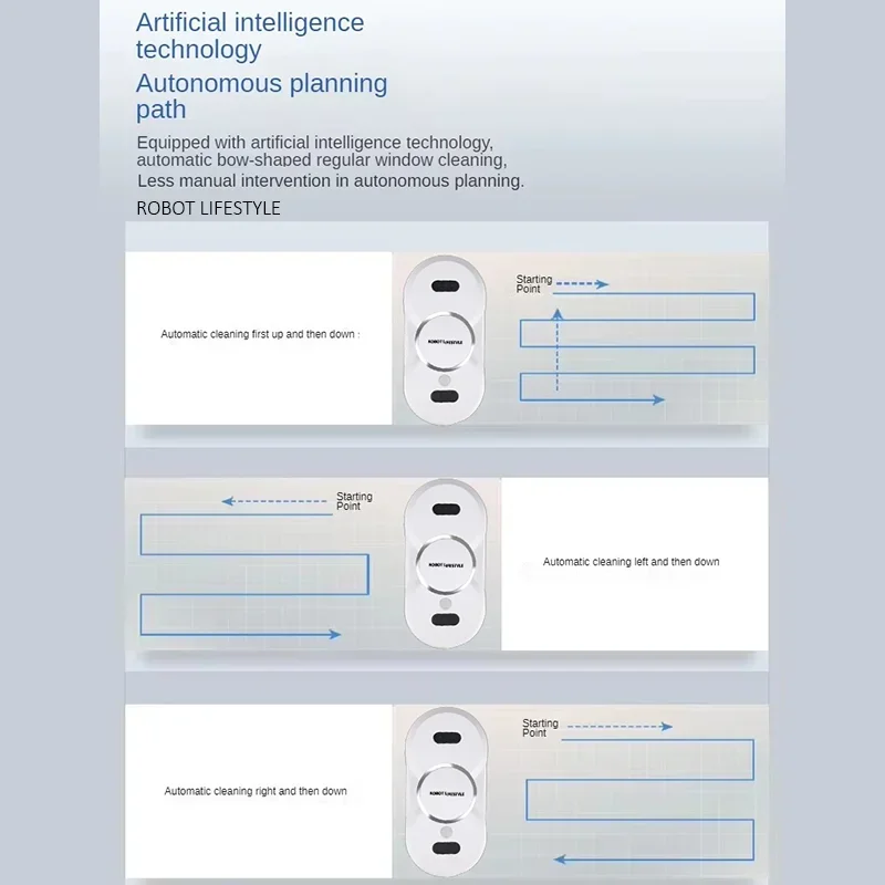 Window Robot Glass Washer Machine with Double Water Tank, Automatic Wet Wipe, Remote Control, Smart Electric Window Cleaner