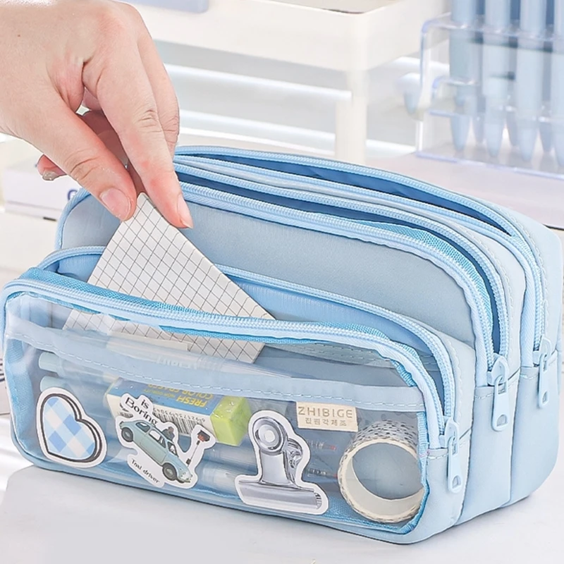 

Large Capacity Pencil Case Zippers Pen Holder Pencil Organizer Expandable Pencil Bag Large Stationery Pen Storage Pouch