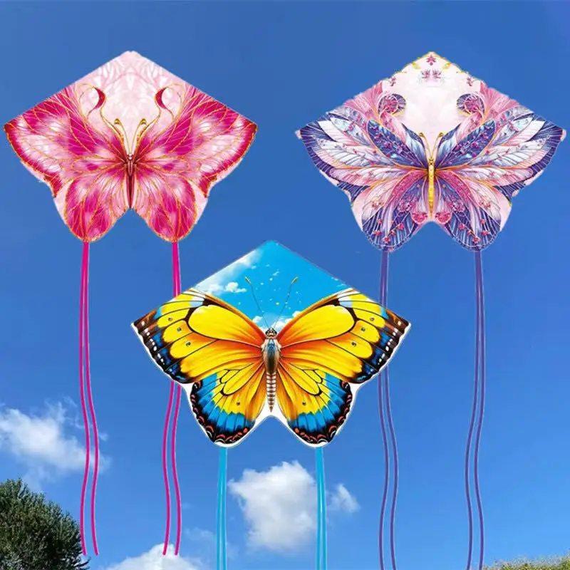 Free Shipping butterfly Kite flying for kids ripstop nylon fabric steering kite Car trestles power kite Flying bird gell blaster