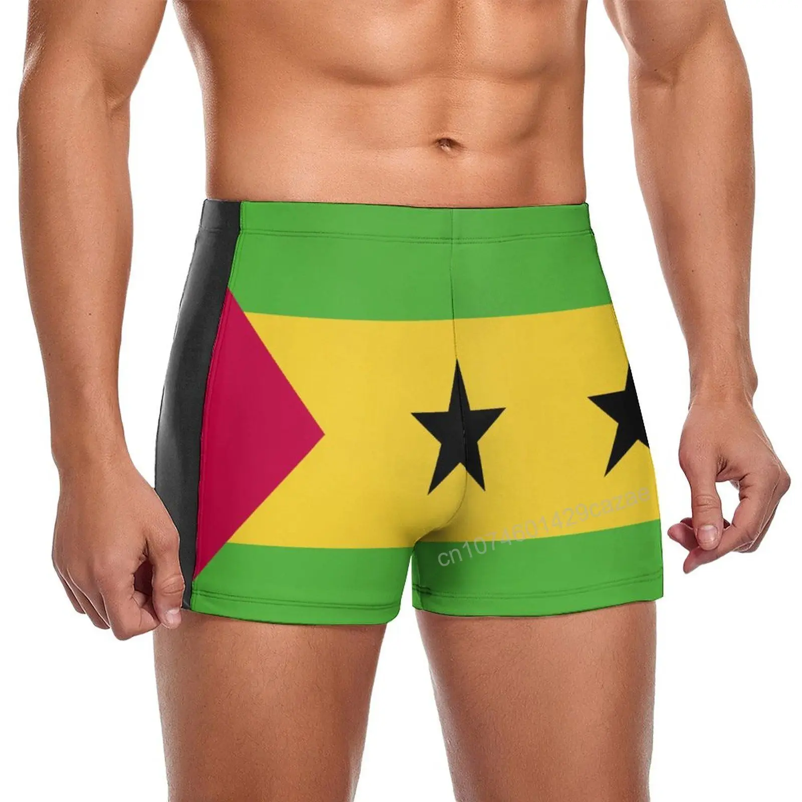 Bañador corto con bandera de Santo tomo y Príncipe para hombre, pantalones cortos de secado rápido para nadar en la playa, regalo de verano