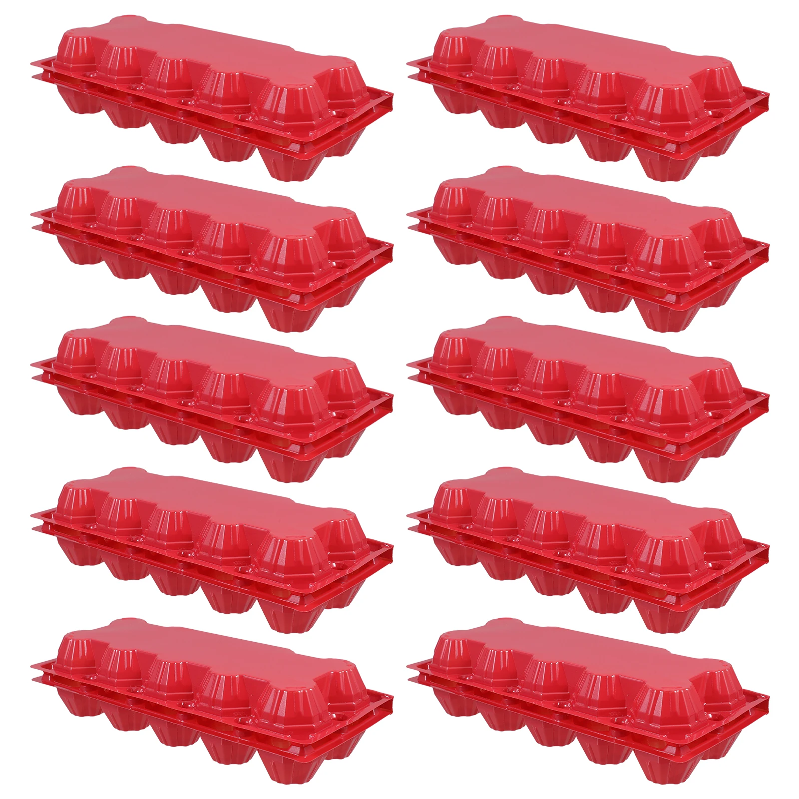 

10pcs Egg Tray Red With Lid For Fridge Storage Carton Container Holder Packing Organizer 24 Eggs Capacity Egg Carton