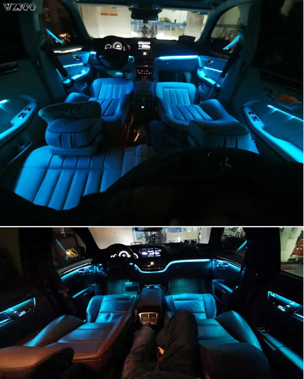 3 ترقية 64 ألوان لبنز GLE GLS CLA W212 W218 W166 W292 X166 سيارة المحيطة ضوء الإضاءة الزخرفية LED مصباح