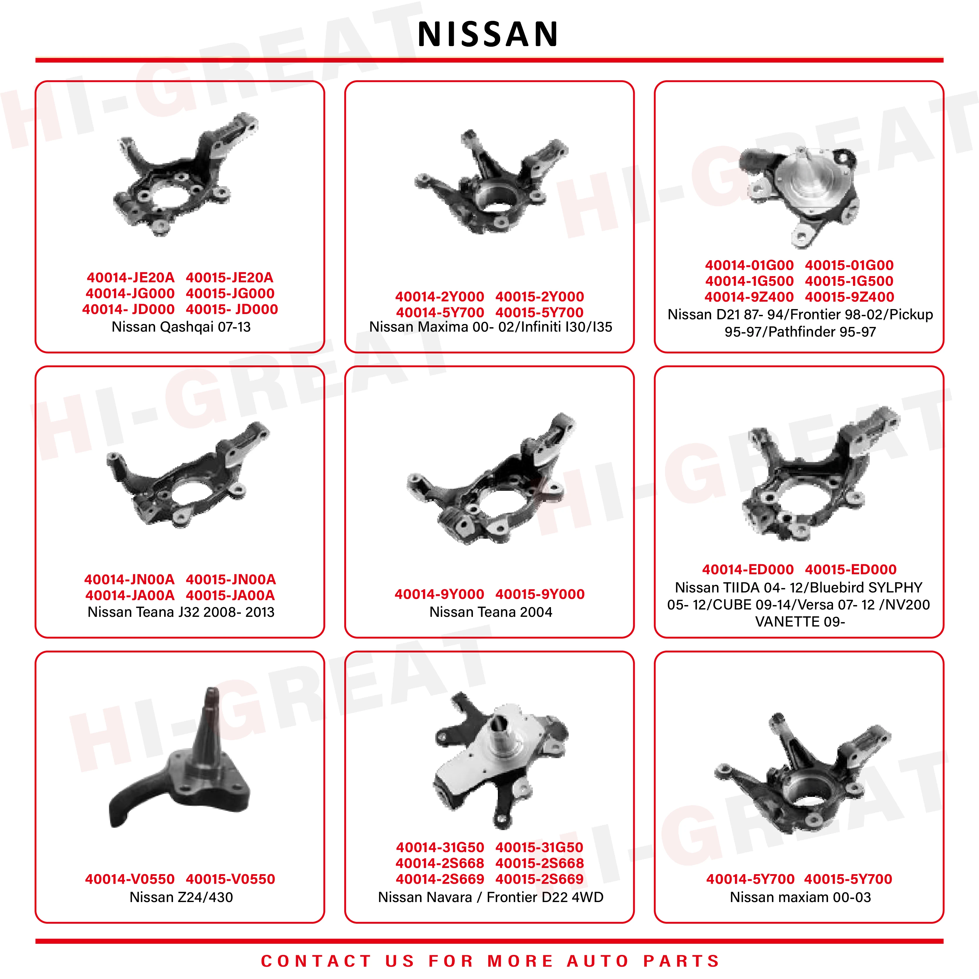 STEERING KNUCKLE 40014-F4200 for SUNNY