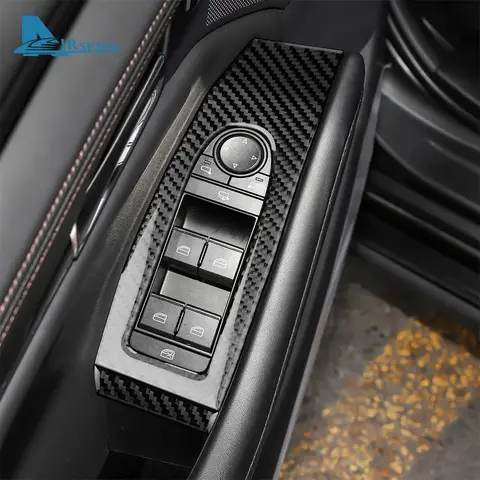 Real Soft Carbon Fiber Sticker For Mazda Axela 3 BP 2019-2025 LHD RHD Car Front Door Window Lift Panel Interior Trim Accessories