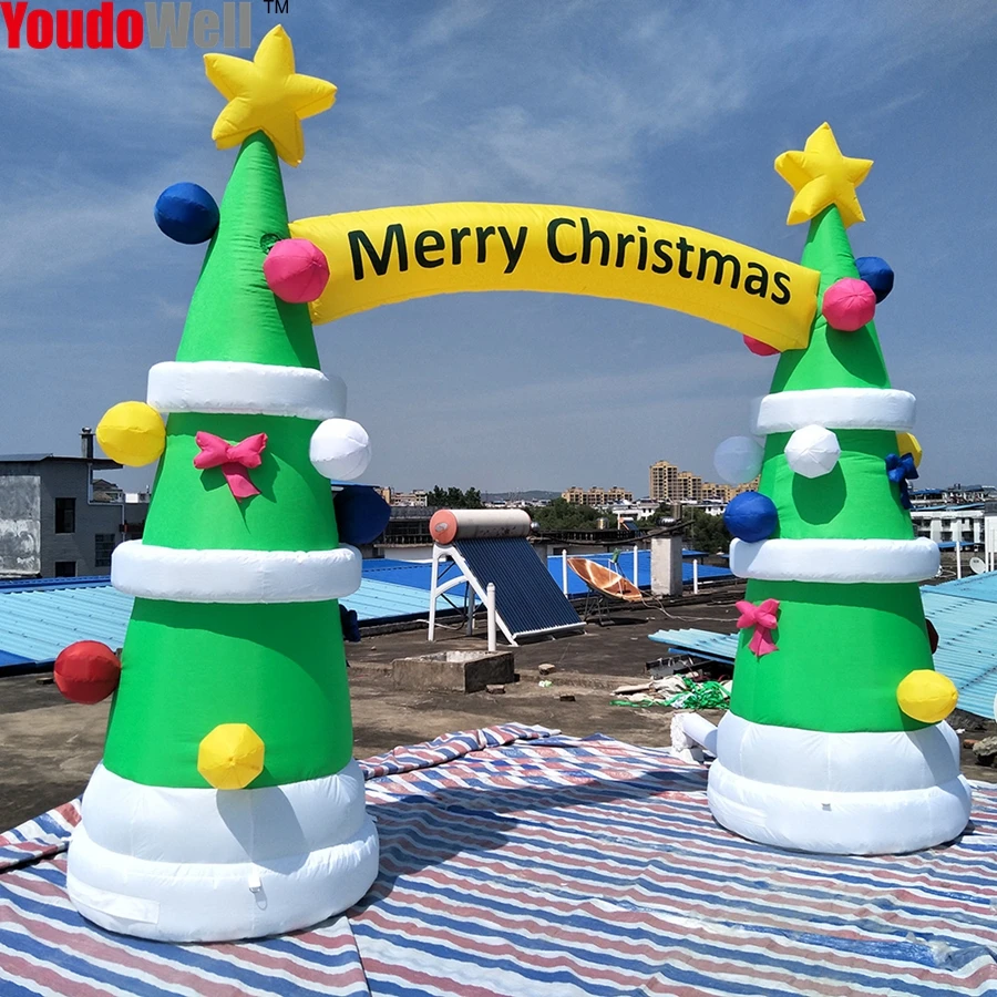 Inflatable Christmas arch, Christmas tree shaped arch, gift package, holiday decoration