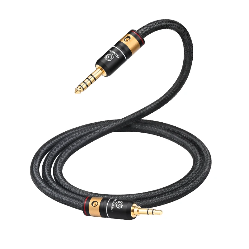 ATAUDIO Hi-End OCC HiFi 3,5 mm auf 4,4 mm Audiokabel Dual Shielding vergoldet Stereo 3,5 mm Stecker auf 4,4 mm Stecker für Kopfhörer-Audiokabel 3