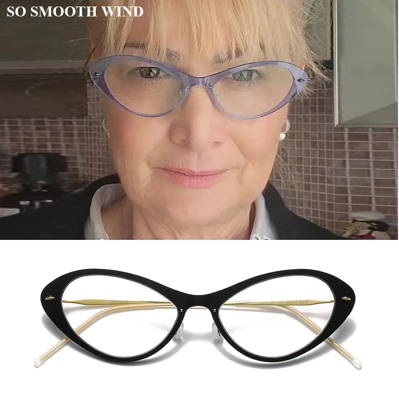 Ultralight Cat Eyes Glasses Frame Denmark Brand Ultralight Men Women Screwless Small Eyeglasses 6550 Butterfly Eyewear Frames