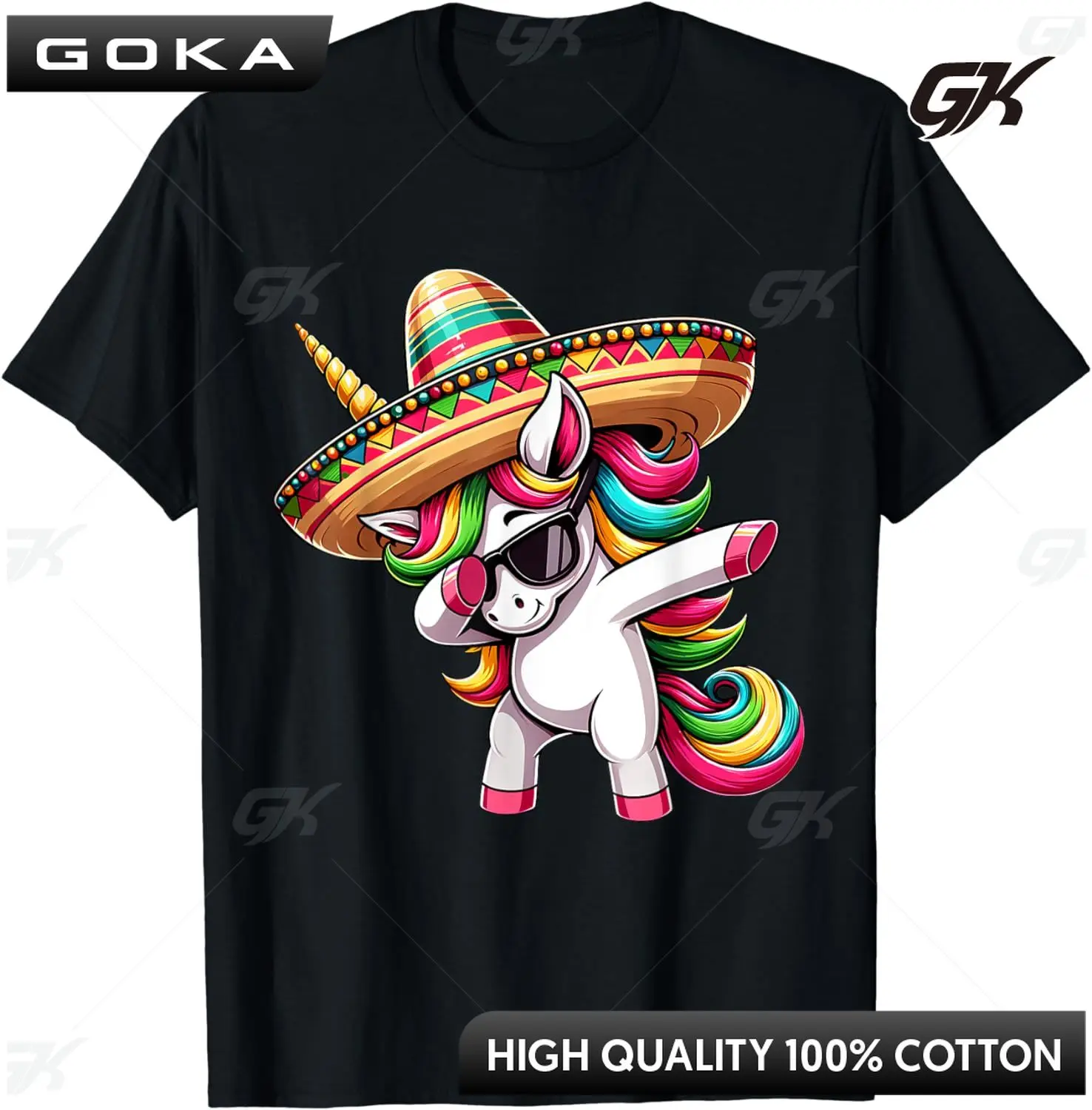 Divertido Cinco De Mayo Dabbing unicornio divertido mexicano Dab un caballo con cuernos de colores camisetas gráficas camisetas de algodón Tops Casuales