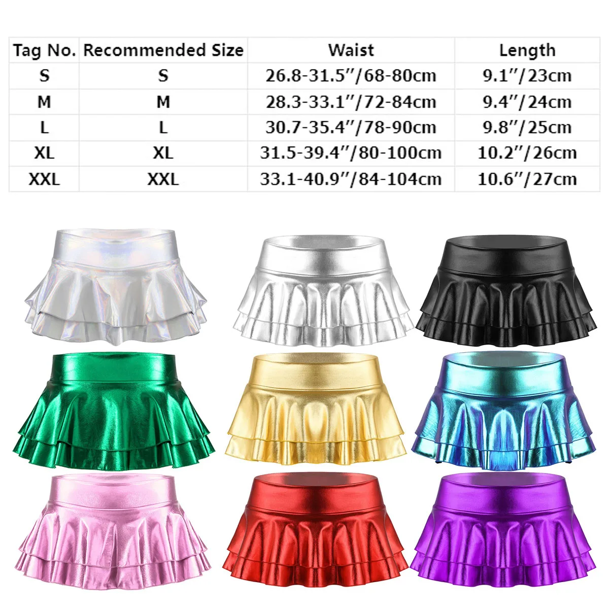 Women Pole Dance Clothing Shiny Metallic Rave Festival Outfit Halter Crop Top Bra Vest With  Faux Leather Fantasy Mini Skirt Set