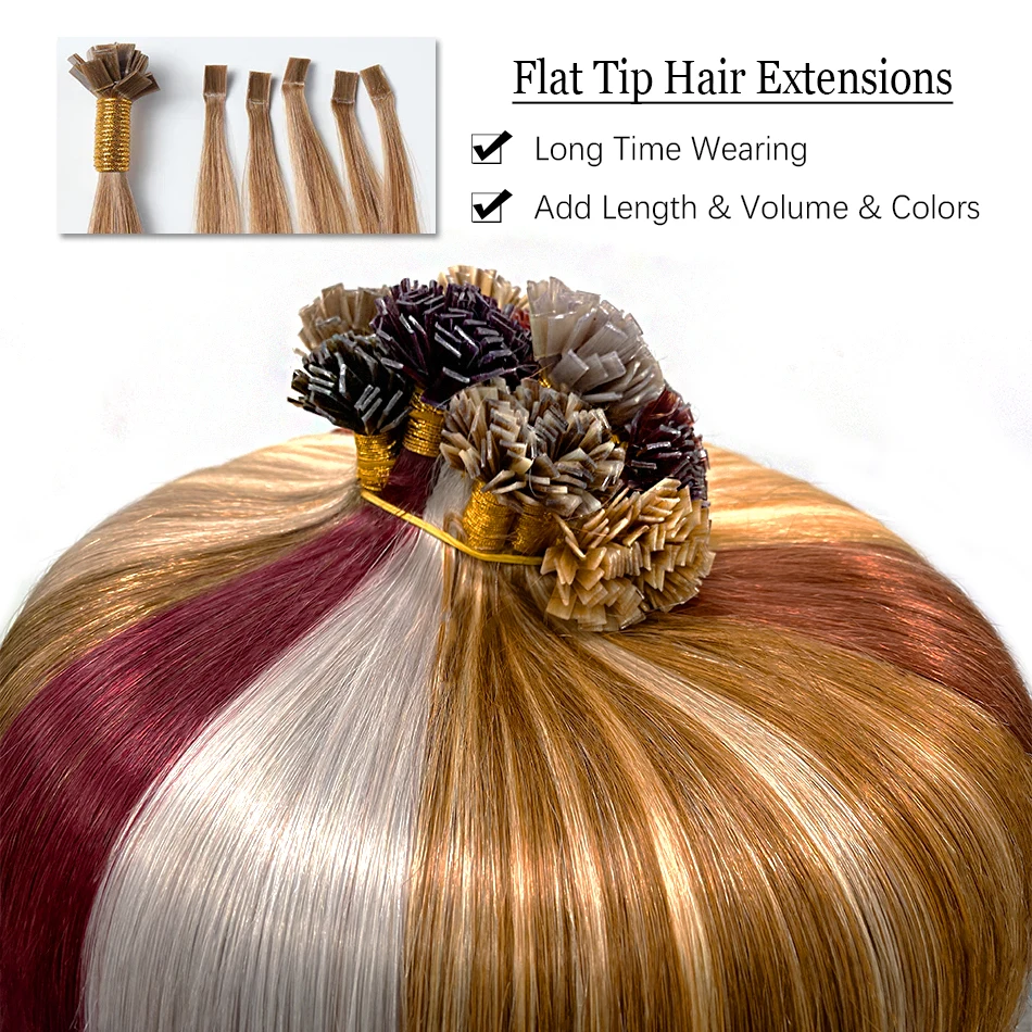 Shinehair 100% Natural Flat Tip Various Colors Straight Bulk Human Hair for No Weft Unproccessed Brazilian Braiding Extension