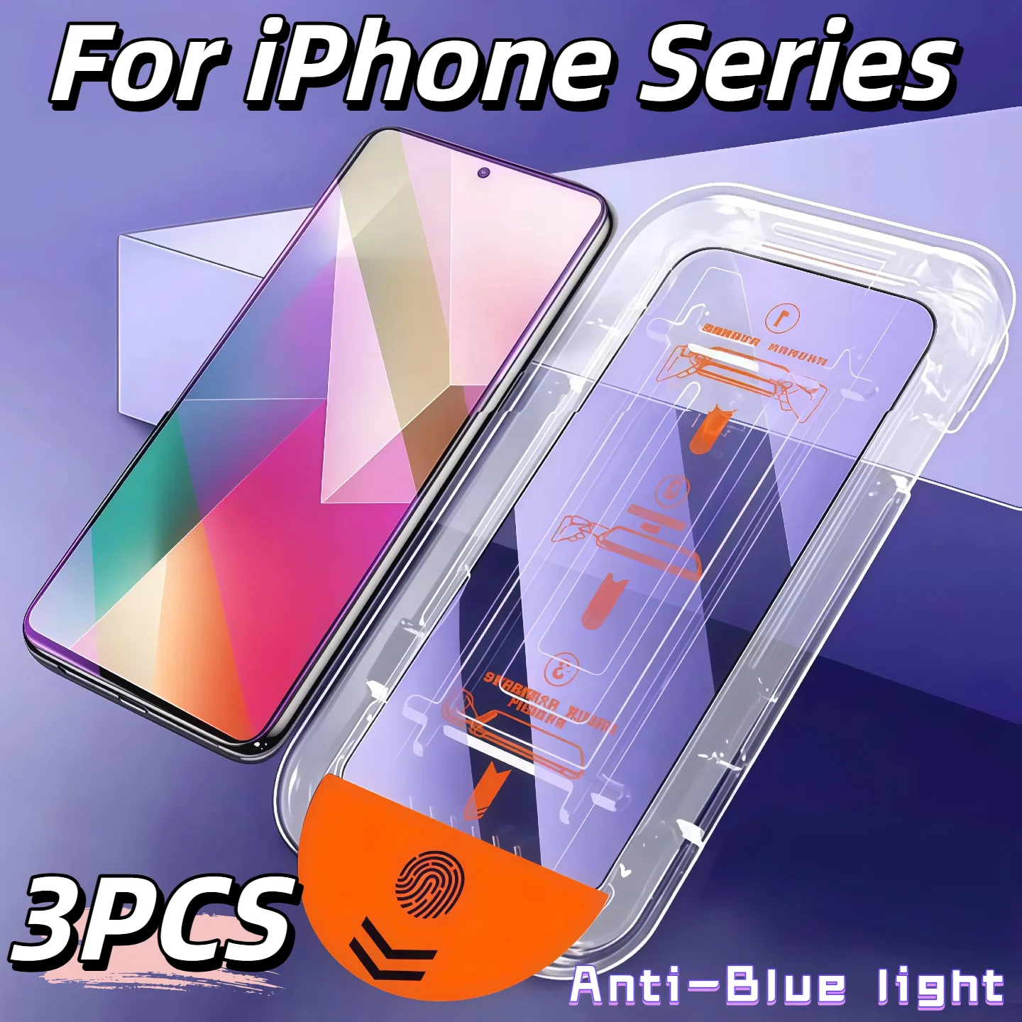 3 Stück gehärtetes Glas Displayschutzfolie Anti Blue-Ray für iPhone 17 16E 16 15 14 13 12 11 Pro Max XS XS HD klar kratzfest