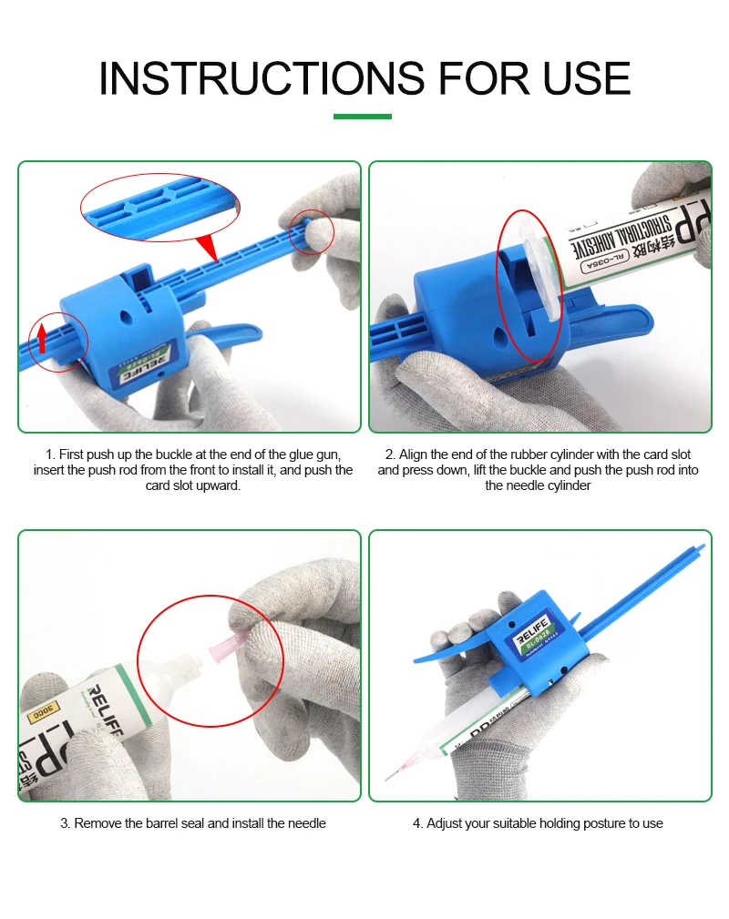 RELIFE RL-062A RL-062B Manual Glue Needle Booster 10CC 30-60CC Syringe Solder Paste UV Mask Oil Universal Glue Propulsion Tool