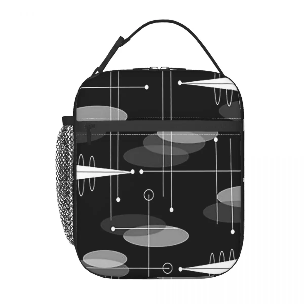 Mid-Century Atomic Space Age Insulated Lunch Bag for Women Kids Portable Food Boxes Thermal Lunch Box Tote