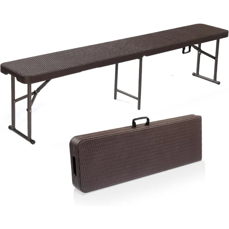 

6-футовая пластиковая складная скамейка для использования в помещении и на открытом воздухе, для пикника, вечеринки, кемпинга, столовой, сада, футбола и многоцелевой развлекательной активности