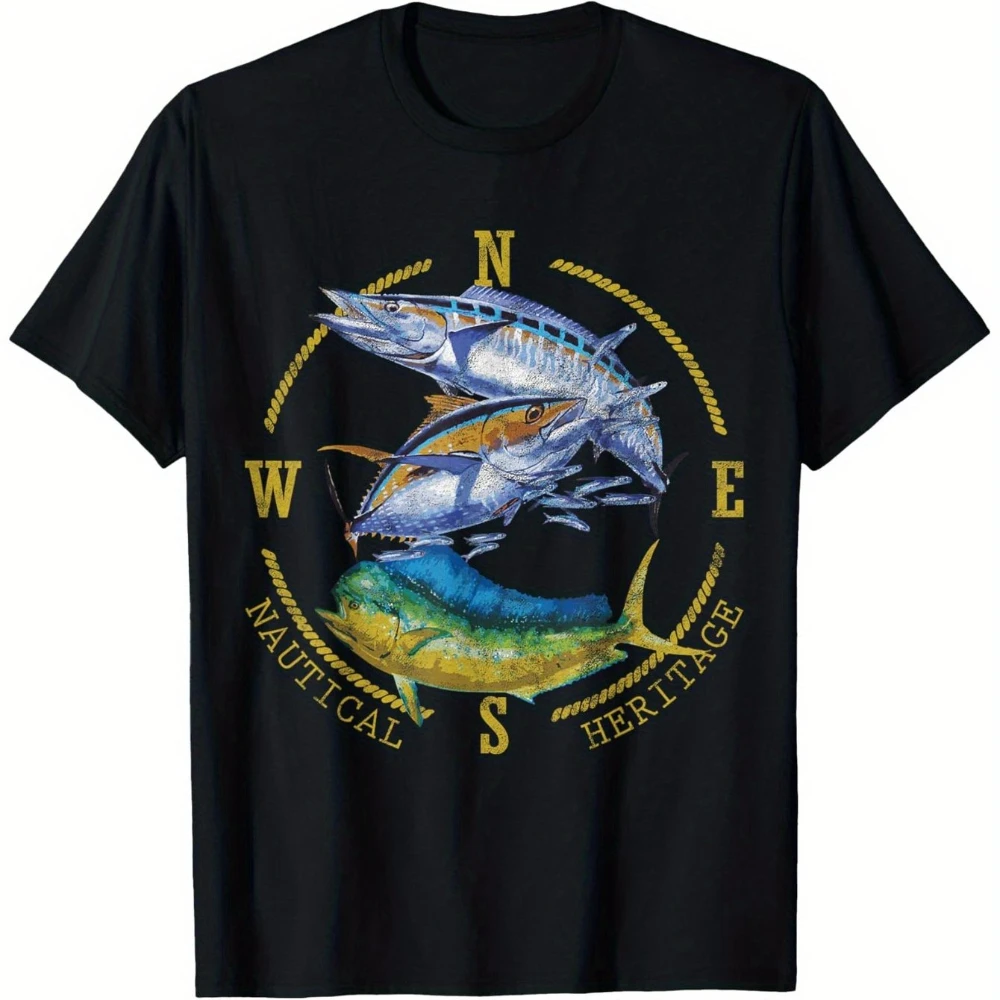 camiseta-de-pesca-masculina-inspirada-no-patrimonio-nautico-feita-com-design-casual-de-manga-curta-e-graficos-de-atum-mahi-mahi