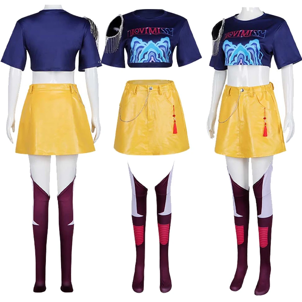 

Women Mira Cosplay Costume Top Skirt Demon 2025 Cartoon Hunter of KPop Disguise Outfit Halloween Carnival Party Roleplay Suits