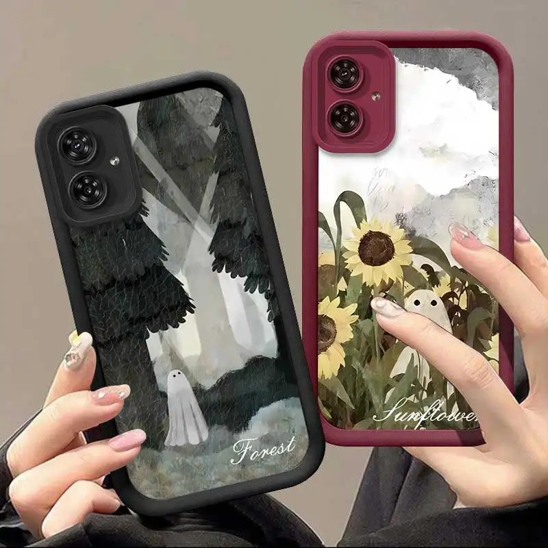 G54 Sunflower Ghost Sky Eye Ladder Phone Case For Motorola Moto G54 Cover