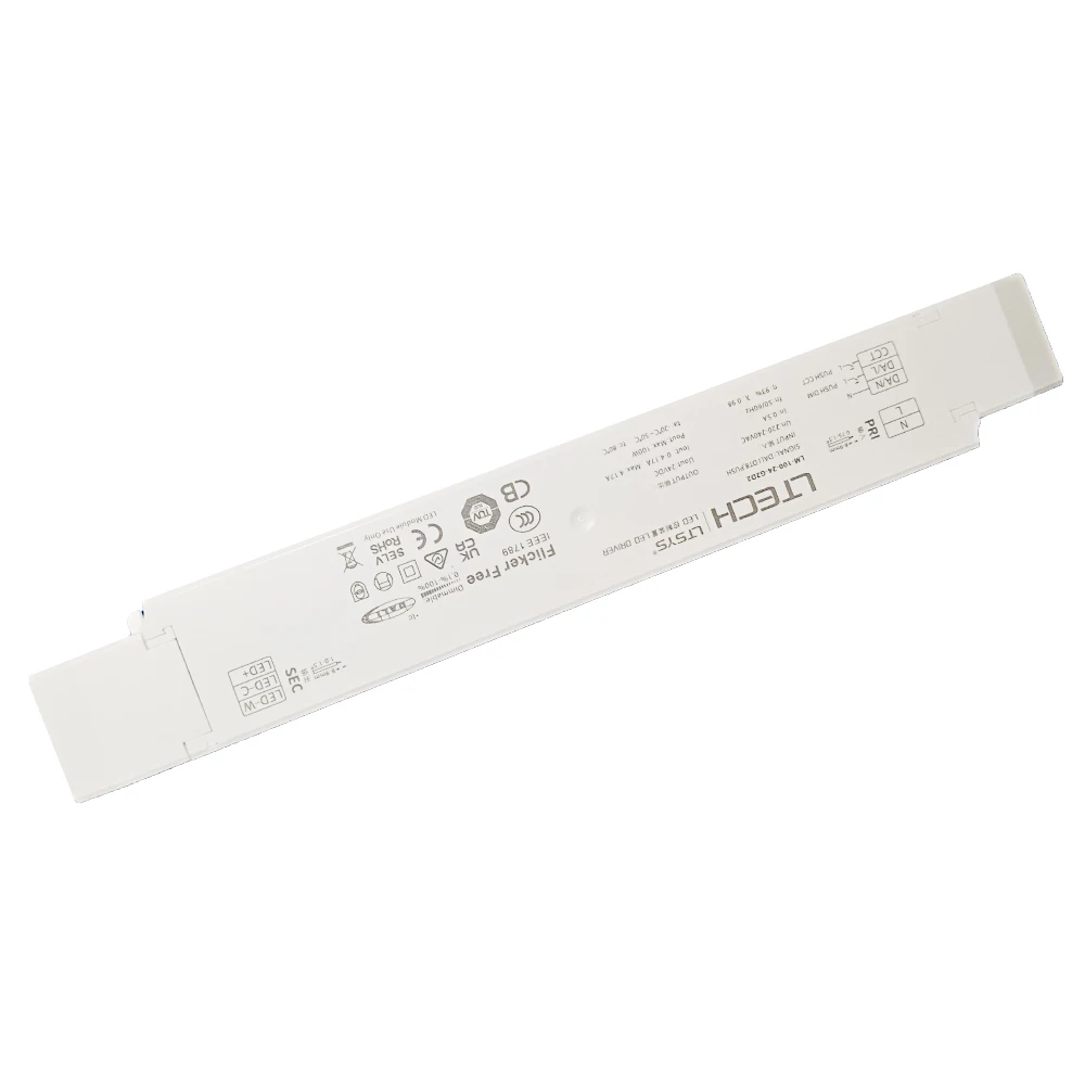 LTECH CT DALI Dimming Driver,AC 100V-240V Input;DC 12V 24V 75W 100W Output DALI-2 DT6 / DT8 Tunable White CCT Power Supply