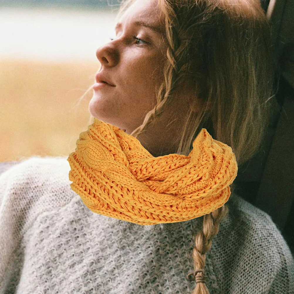 

Chunky Knit Winter Neck Warmer Scarf For Women Men Cold Weather Ear Mask Ski Balaclava Gaiter Fleeces Headband Warm