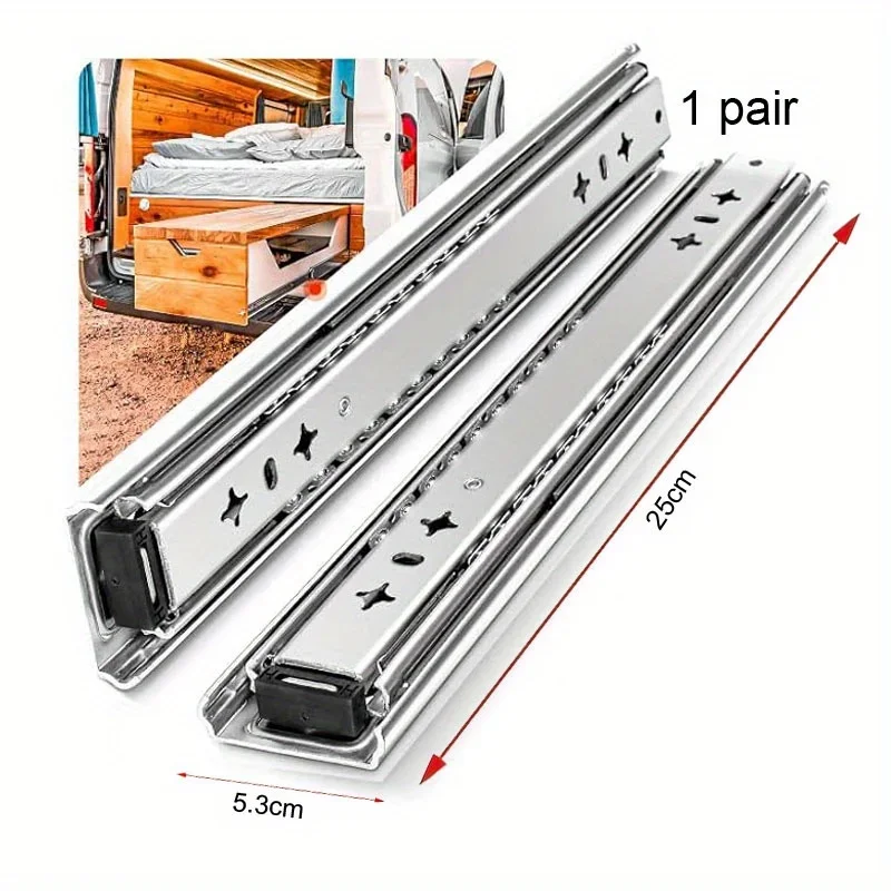 

1 Pair Heavy Duty Drawer Slides Capacity Full Extension Ball Bearing Side Mount Rails Cabinet Wardrobe Slider Runners Kitchen