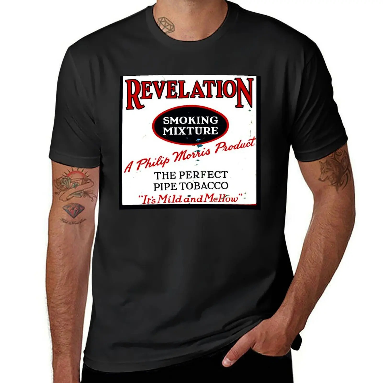 REVELATION PIPE TOBACCO VINTAGE ADVERTISEMENT SIGN T-Shirt Short sleeve tee quick drying mens graphic t-shirts funny