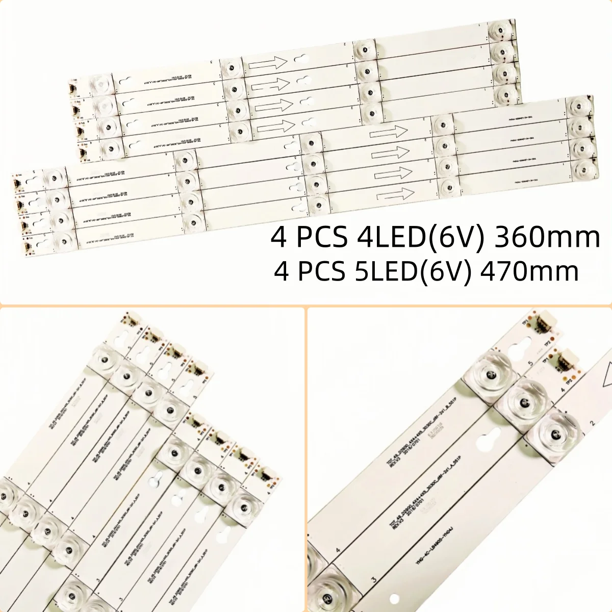 

8 шт./компл. светодиодная лента для подсветки телевизора 49S405 49S403 U49P6066 U49P6046 Thomson 49US6016 49UT6006 TOT_49_D2900