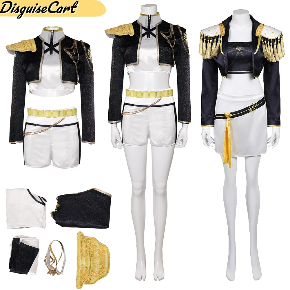 أطفال ميرا رومي تأثيري حلي الكرتون شيطان هنتر سترة تنورة السراويل الخصر سلسلة هالوين كرنفال حفلة فتاة البدلة