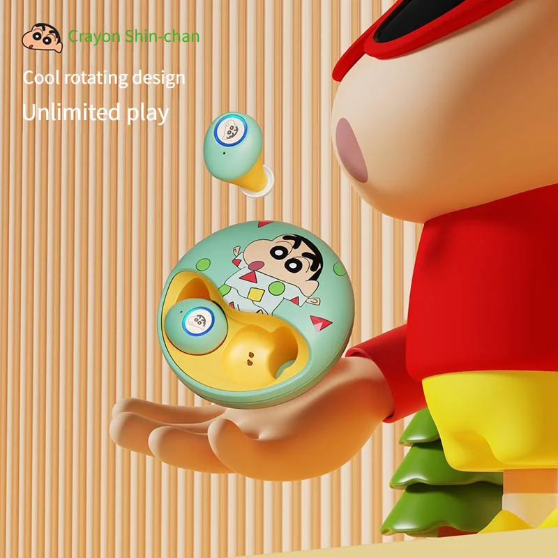 CRAYON SHINCHAN TWS Wireless Bluetooth Earphones In ear earplug headphones Cute portable Sports Listening to Music Study Birthda