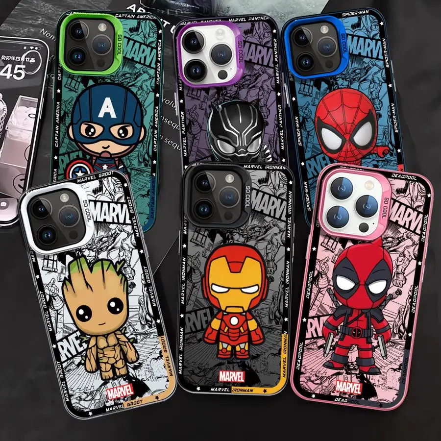 Cartoon Marvel Spiderman Groot Phone Case for Xiaomi Redmi 12 5G 10 9C A2 Plus A1 14C Note 9S 9T 13C Luxury Soft Clear Cases