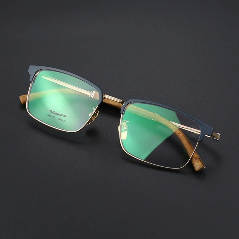 

Titanium Frame Glasses Men Wooden Leg Optical Eyeglasses Frame Prescription Myopia Hyperopia Eyewear Spectacles Frames