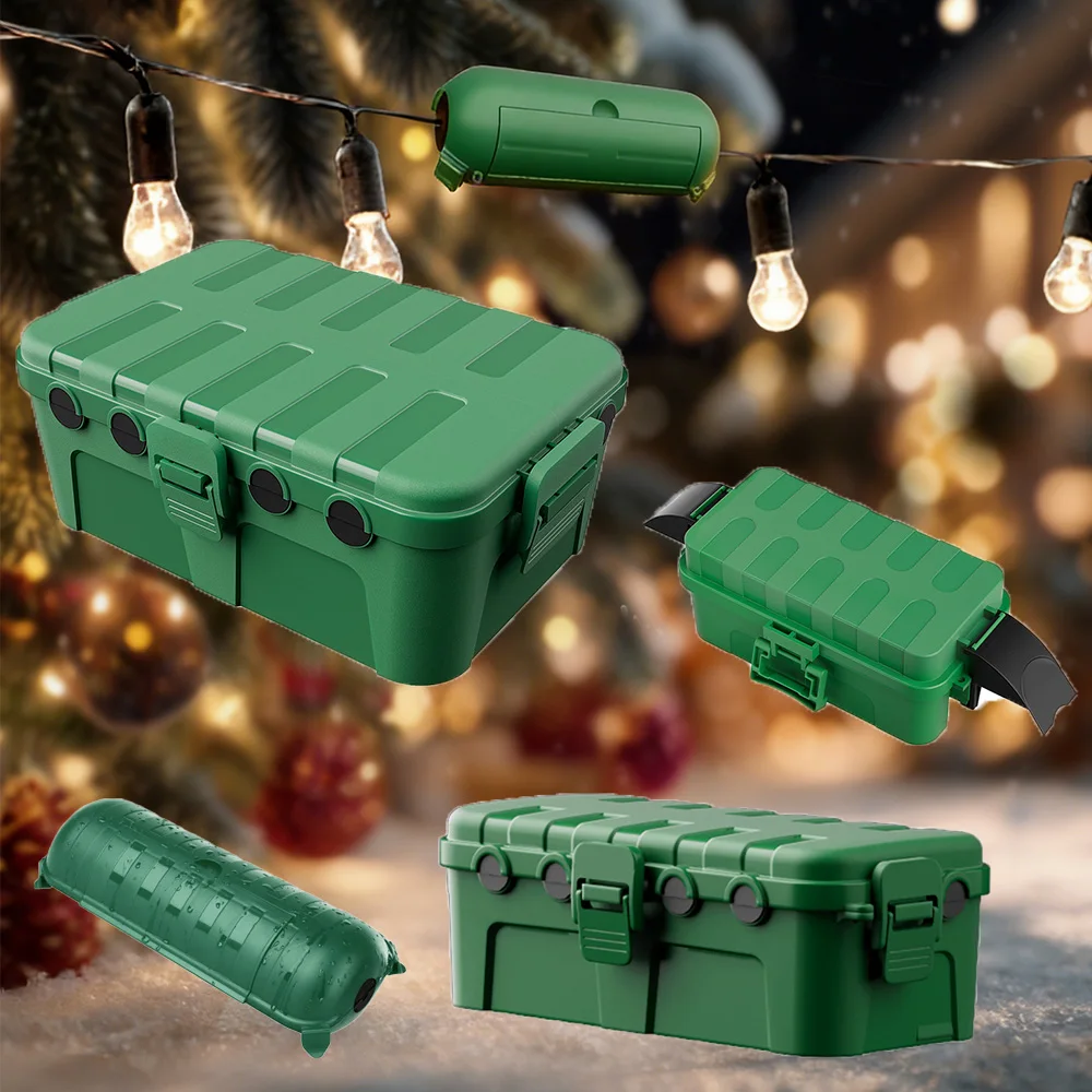 Cubierta de caja eléctrica para exteriores, cajas impermeables, protegen cables de extensión para exteriores, luces, reglas, enchufes como adornos navideños